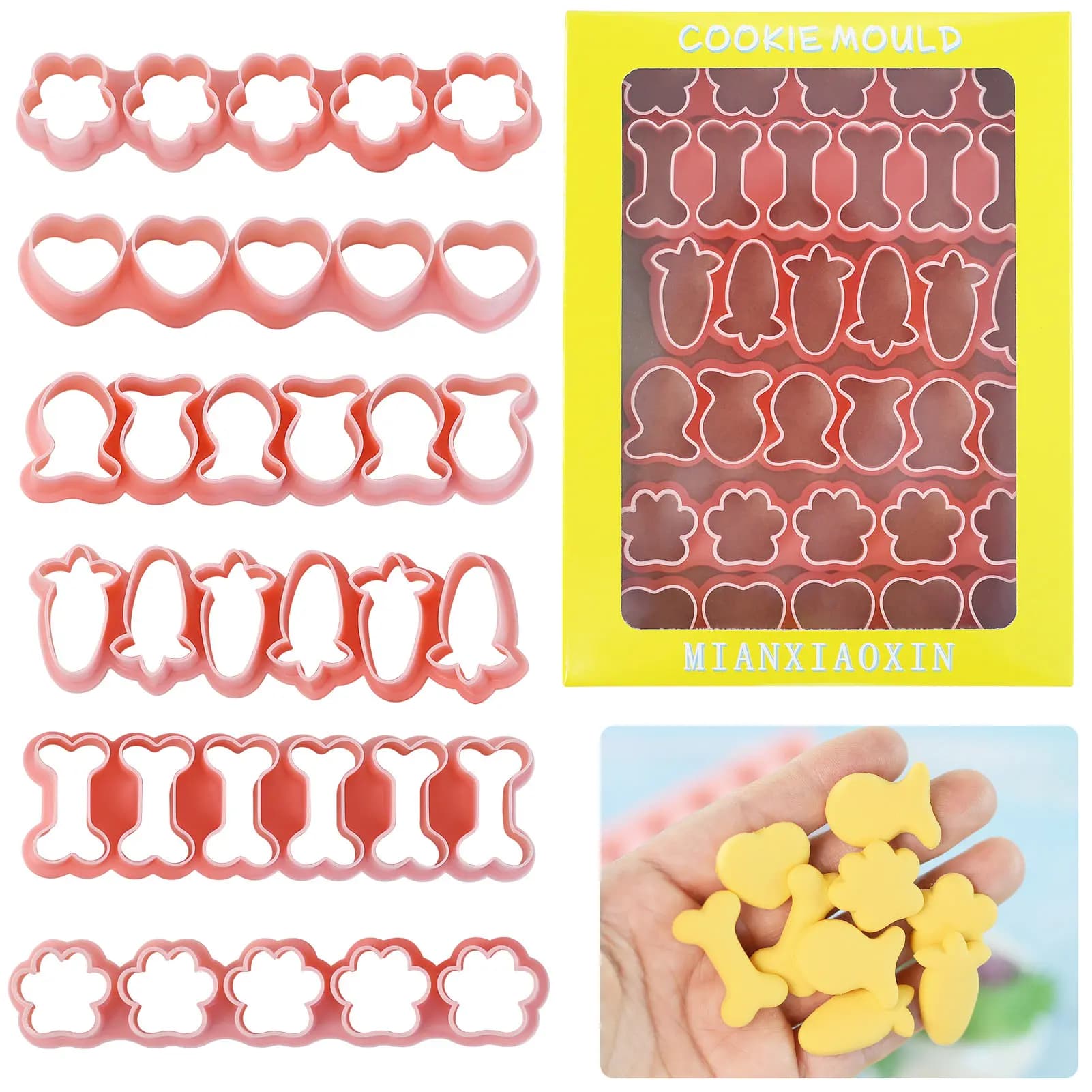 Mini emporte-pièces de noël minuscules de 1 pouces, coupe-biscuits de poisson en plastique, moules à