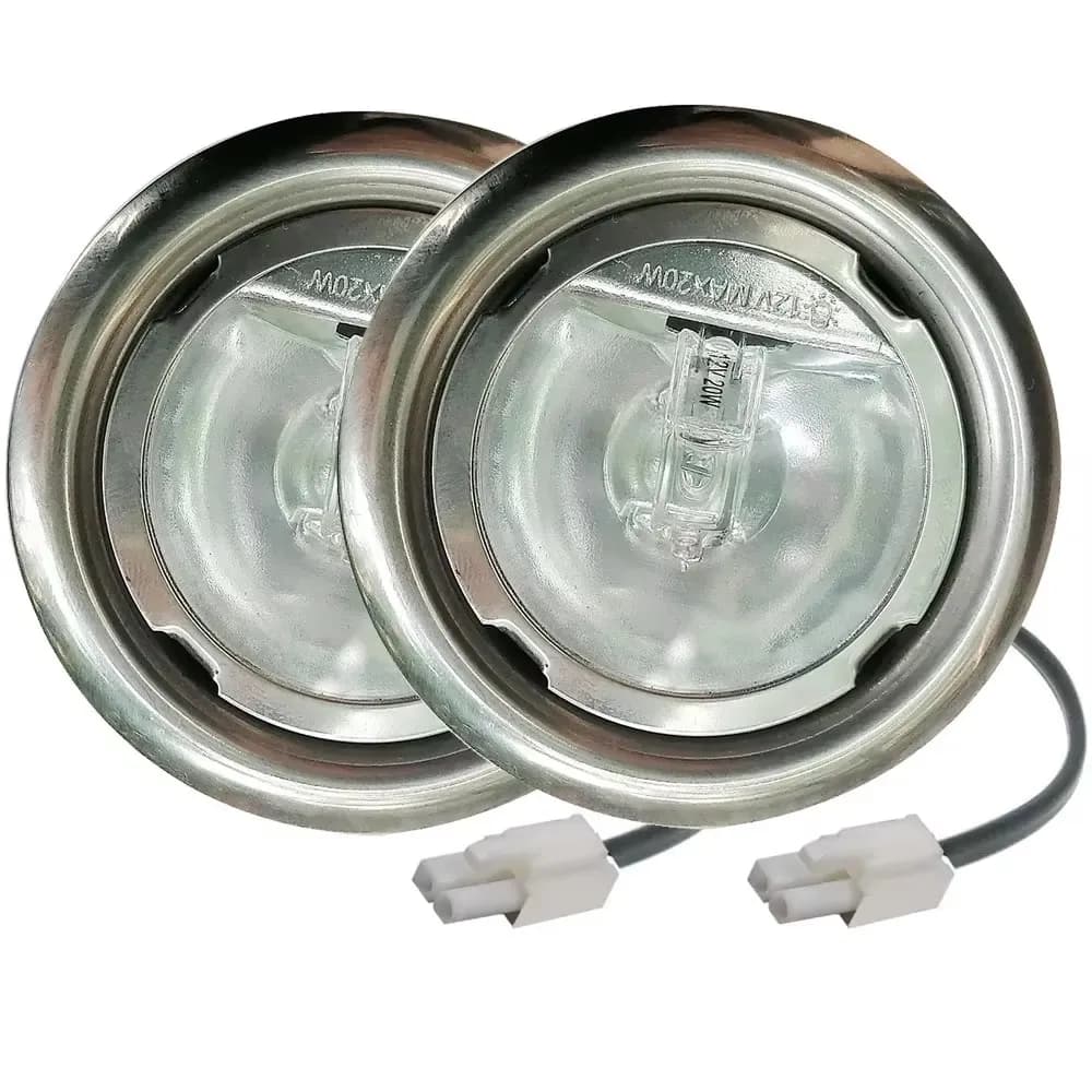 2x Ampoule halogène 12V AC 20W, 50mm/2.0in, à encastrer, pour hotte de cuisine, avec couvercle en ve
