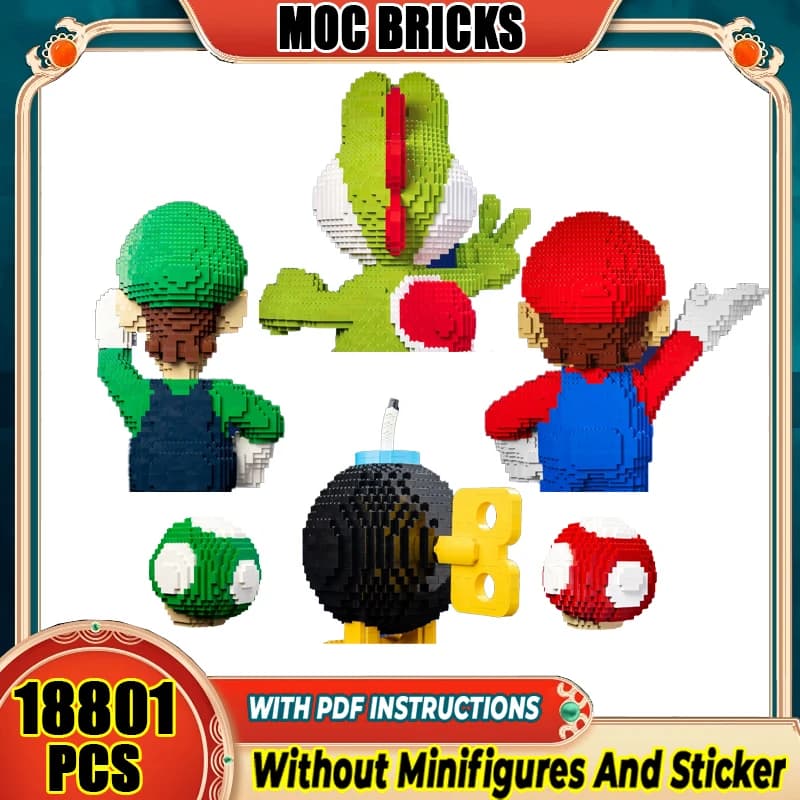 Briques de construction Moc, jeux célèbres, plombier, mégafigure, blocs technologiques, scènes de fi