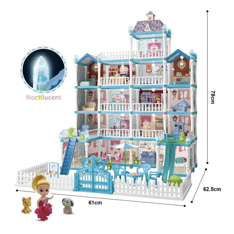 Maison de poupée 19 pièces 5 étages 379 pièces Accessoires miniatures pour maison de poupée Chambre 