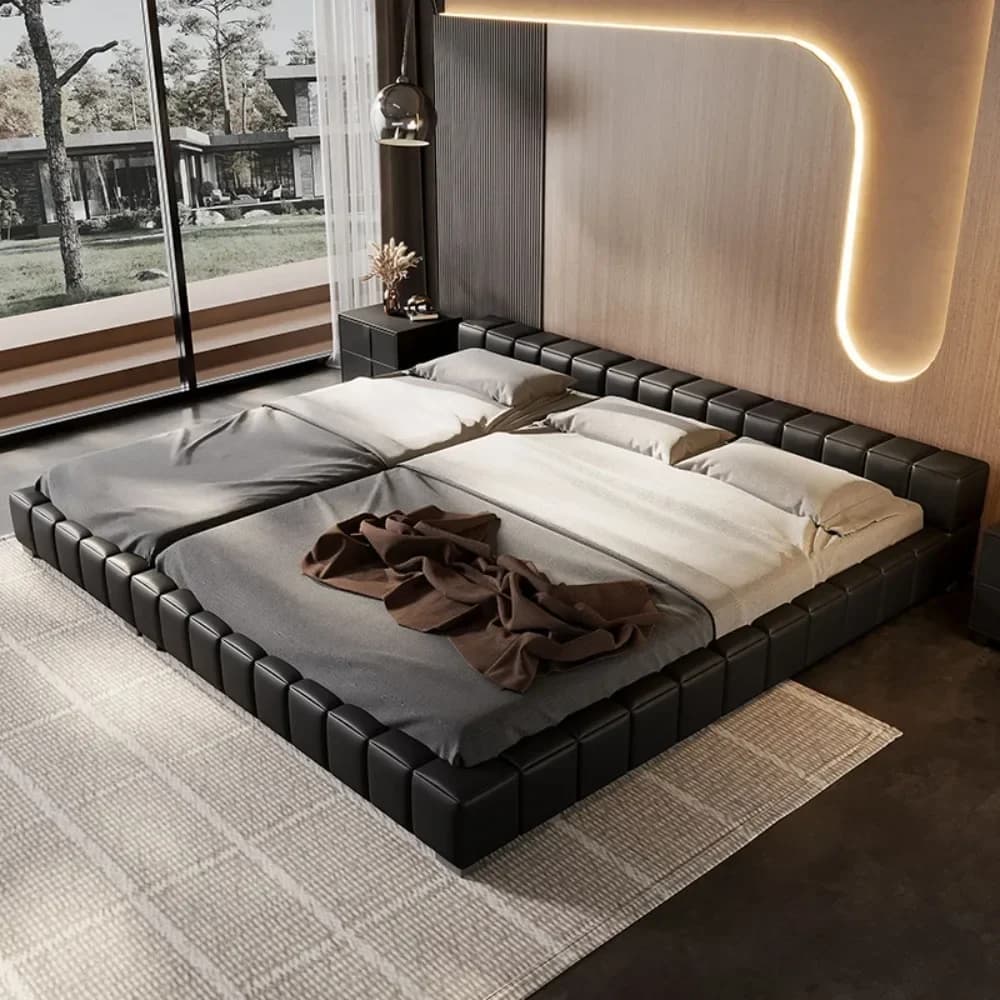 Tête De lit lits De sommeil cadres rembourrés minimalistes lits pleine taille salon étage Camas De C
