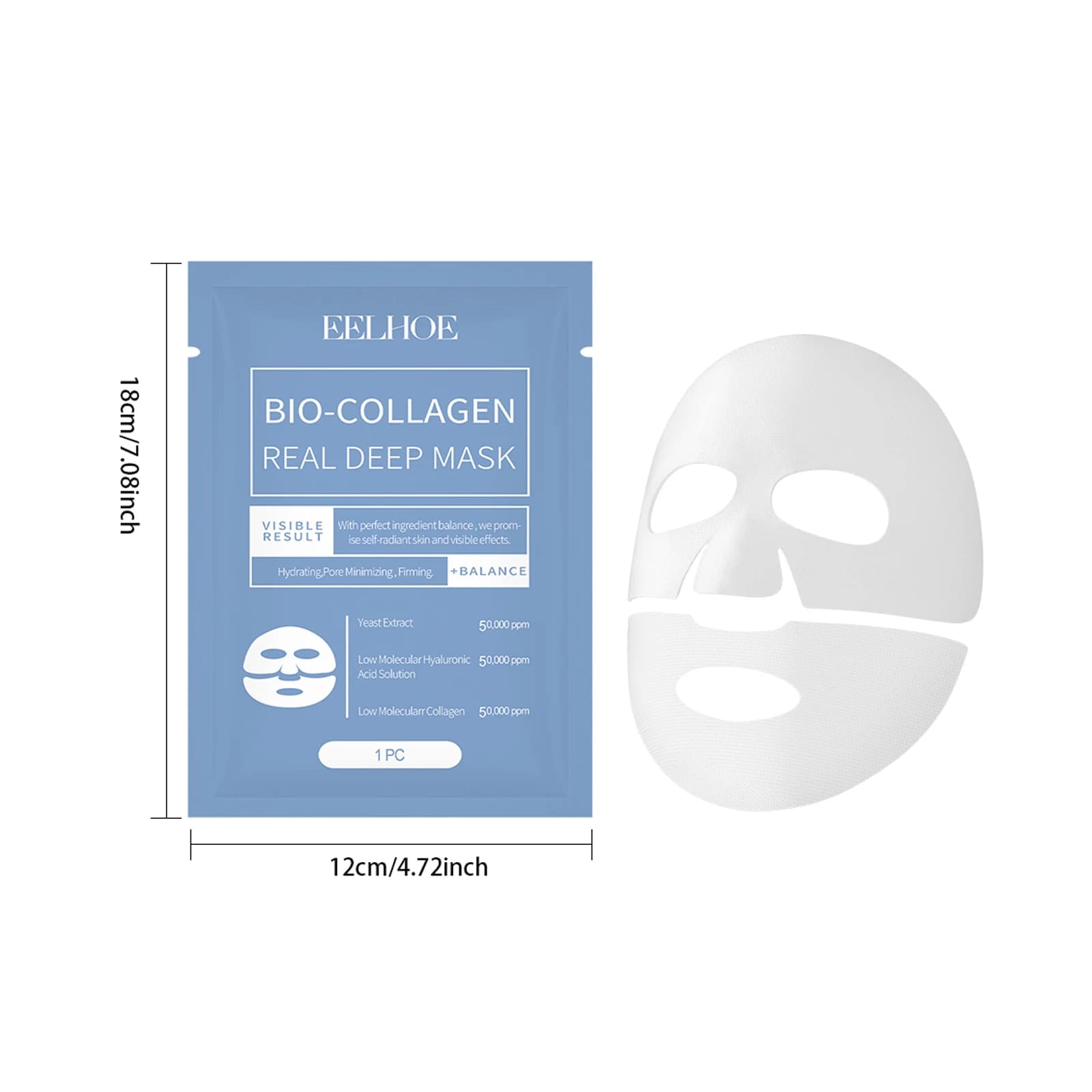 Masque facial au collagène Bio, lifting de la peau ferme, Anti-vieillissement, estompe, réparation d