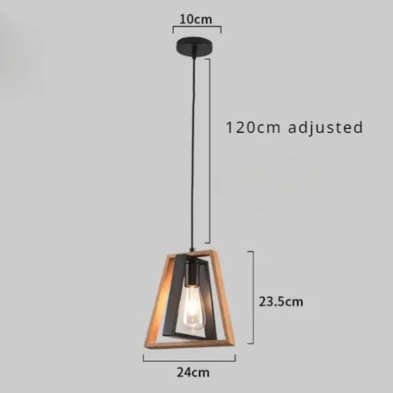 Lustre américain lampe rétro fer bois suspension lampe Bar Restaurant lampe créative suspension Lumi
