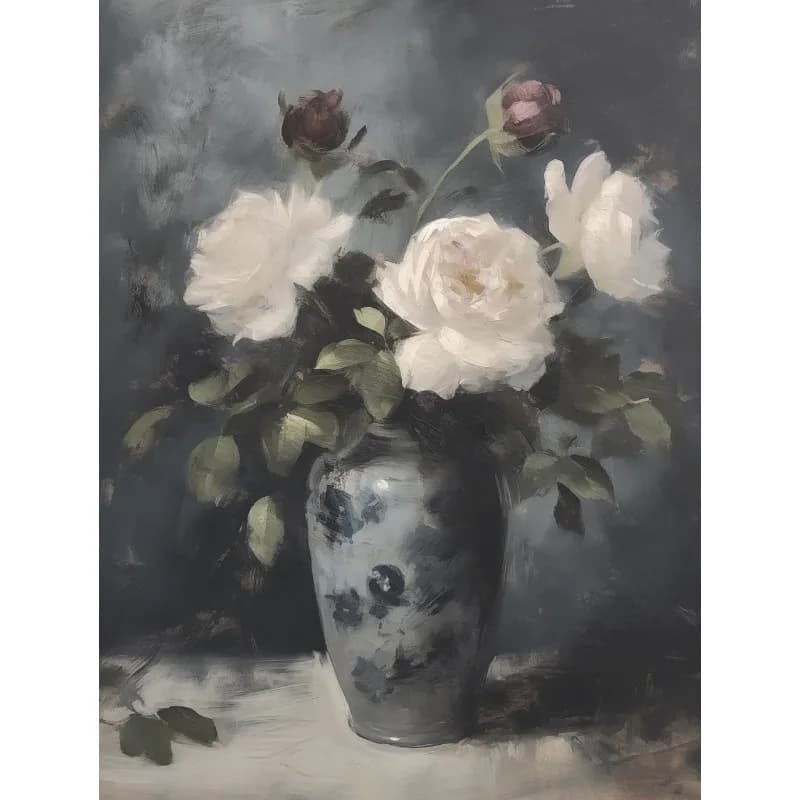 Vase Vintage fleurs de printemps, affiche de nature morte, peinture sur toile florale botanique toni