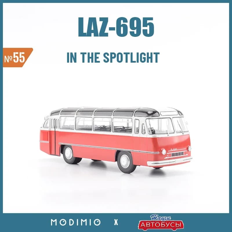 Modèle de bus urbain ukrainien Lviv à 2 essieux Laz-695, modèle en plastique 1:43, bus banitaire d'o