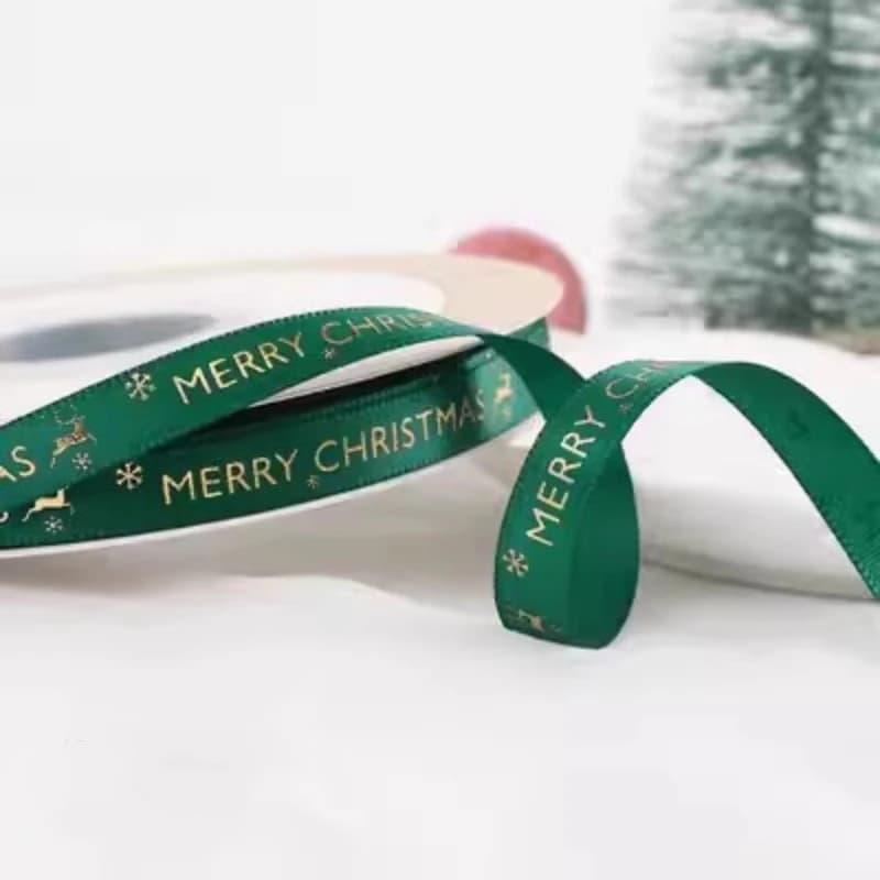 Ruban de noël 5m, pendentif d'arbre de noël, décoration de salle de maison, emballage cadeau, bricol
