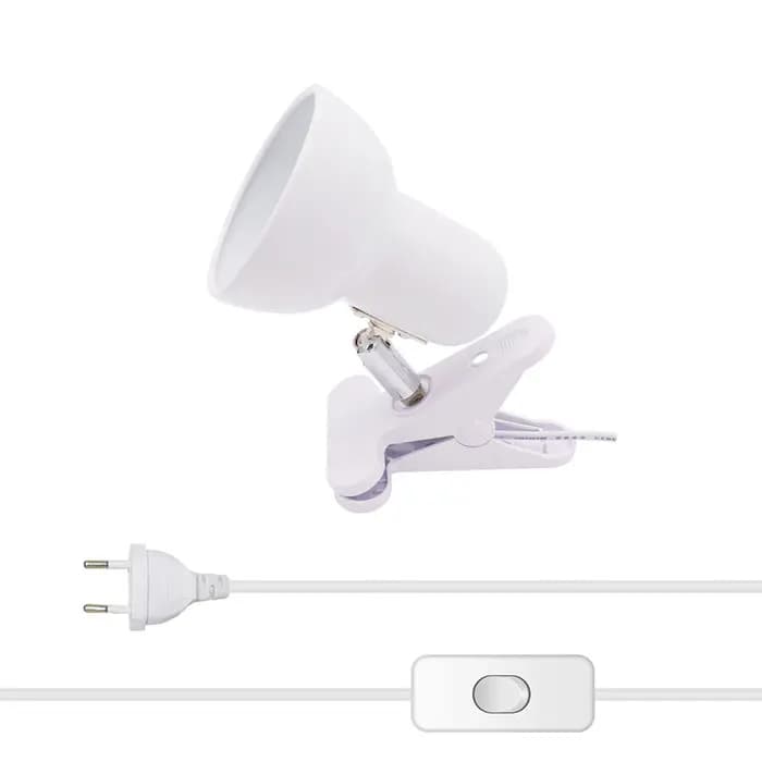 Lampe de bureau E27 noire et blanche pour dortoir, support de lampe de table à clip DIY, source de l