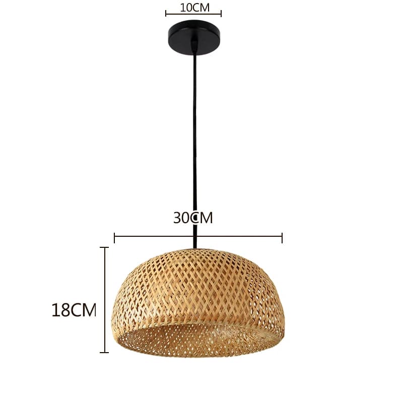 JOYINLED Suspension lanterne plafonnier naturel rotin osier lustres tissé à la main bambou abat-jour