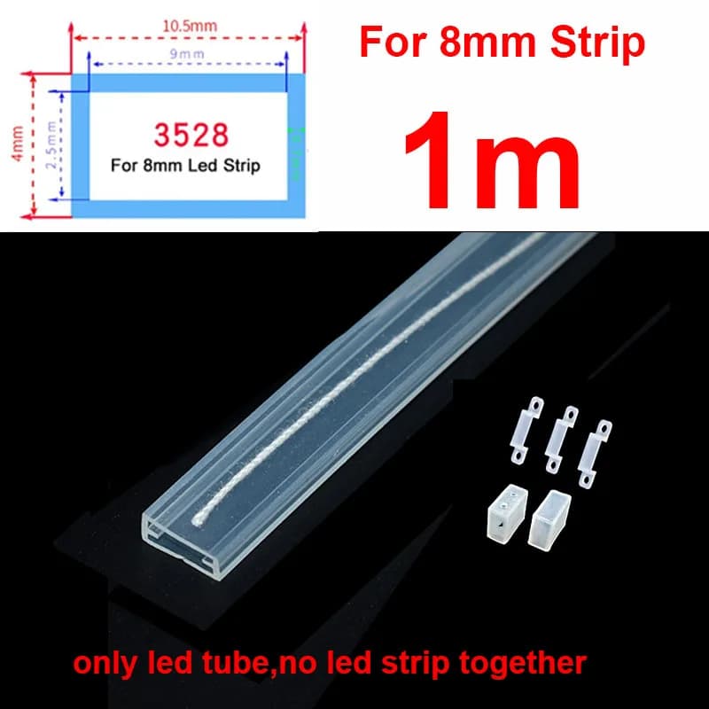 Tube LED néon en silicone 2835 5050 1210, housse de protection flexible transparente/blanc laiteux/n
