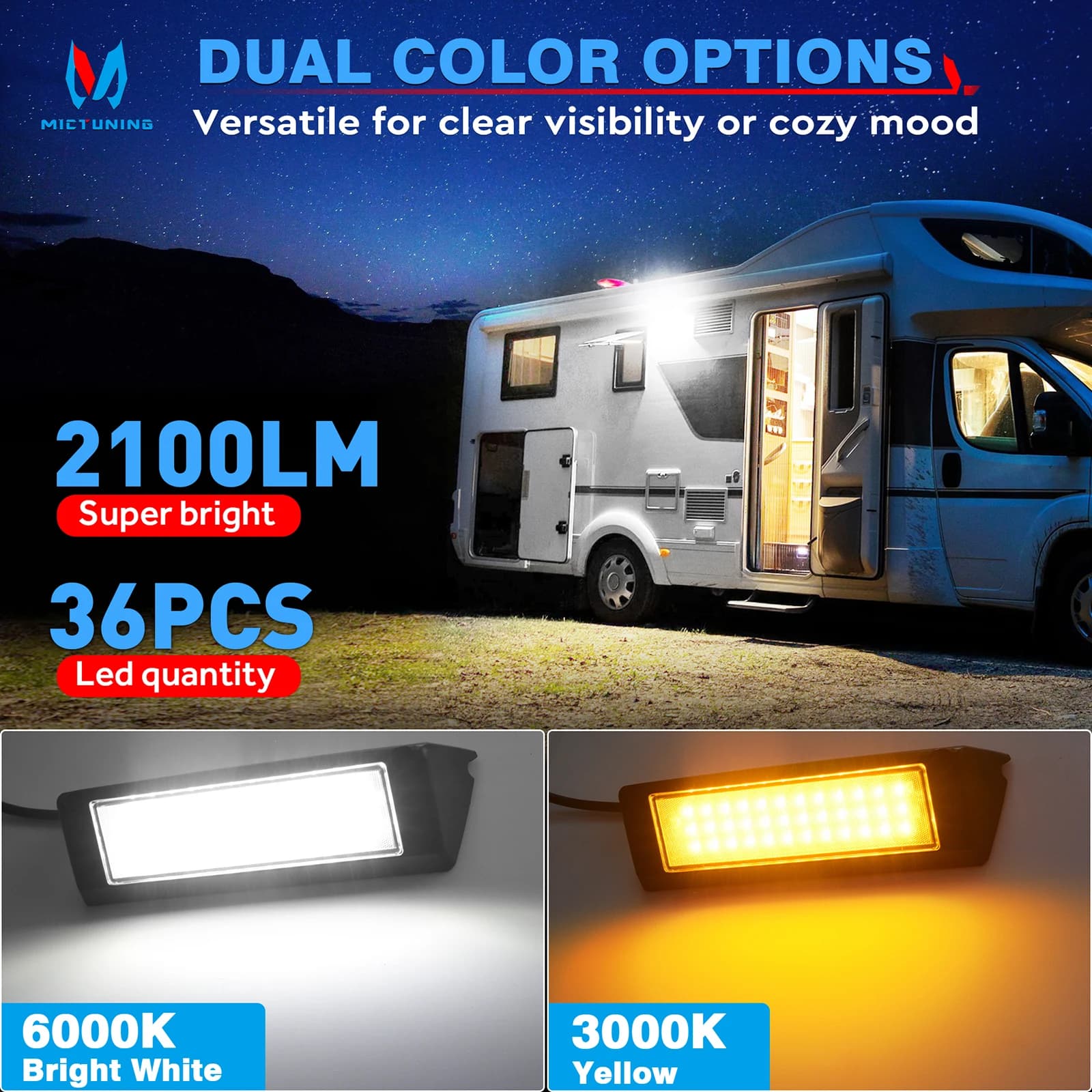 9 pouces caravane lumières jaune 3000K et blanc 6000K étanche mur d'urgence réverbère éclairage de G