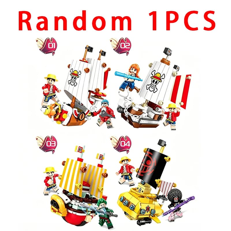 2026 One Piece Thousand Sunny Going Merry Micro Bricks 4-en-1 Blocs de Construction Modèles Jouets O