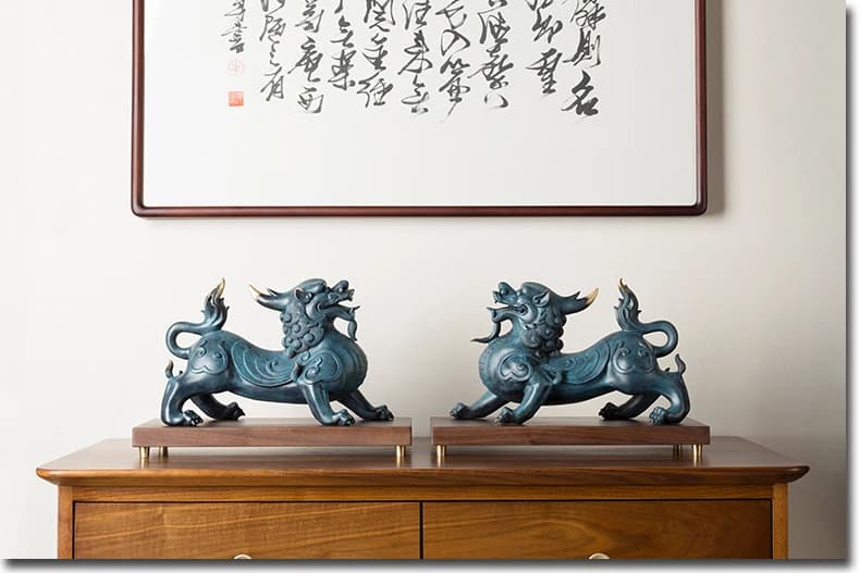 Statue d'art de dragon royal PIXIU FENG SHbiombrass, collection d'art de haute qualité, maison, entr