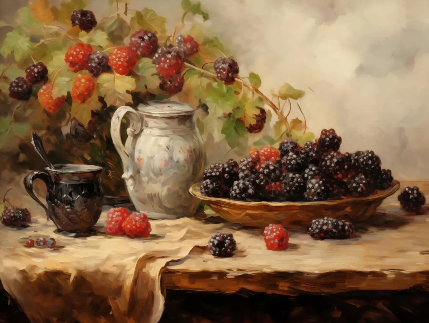 Peinture à l'huile de guérison, Fruits chauds, légumes, fleurs, nature morte, affiche d'art, toile i