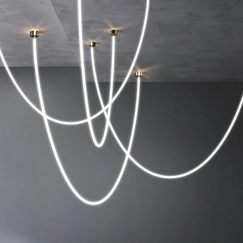 Lustre nordique à longue boucle avec traceur, design minimaliste, luminaire décoratif d'intérieur, i