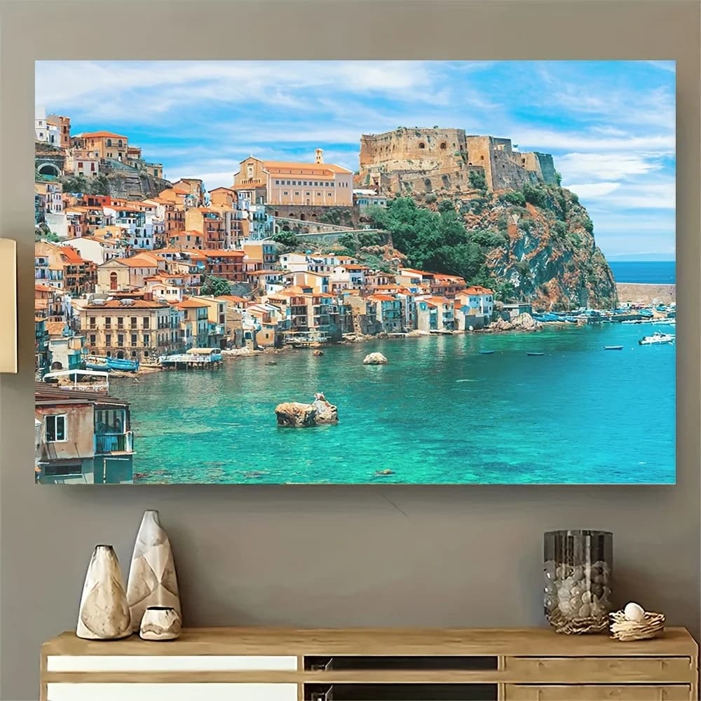 Puzzles pour adultes de 500/1000/1200/2000 pièces, peintures d'art de ville côtière, puzzles, jeu de
