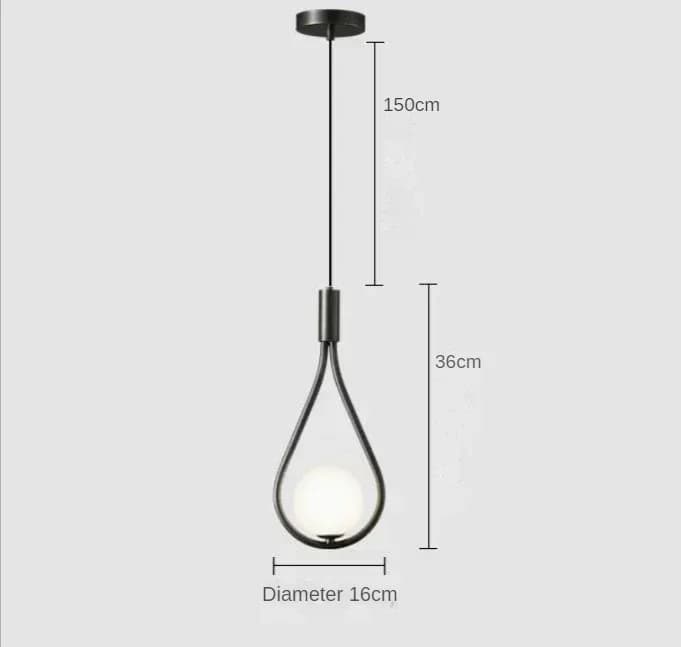 Lampe suspendue boule de verre pour chambre à coucher, chevet, salle de bain, luminaire suspendu, dé