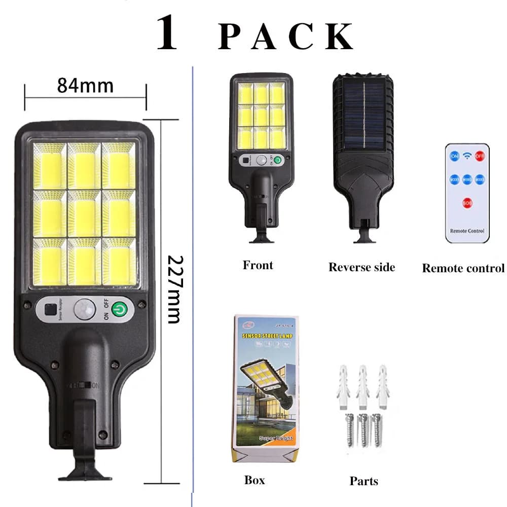 Lampes solaires étanches à 108 LED avec 3 modes d'éclairage, détecteur de mouvement, éclairage de sé