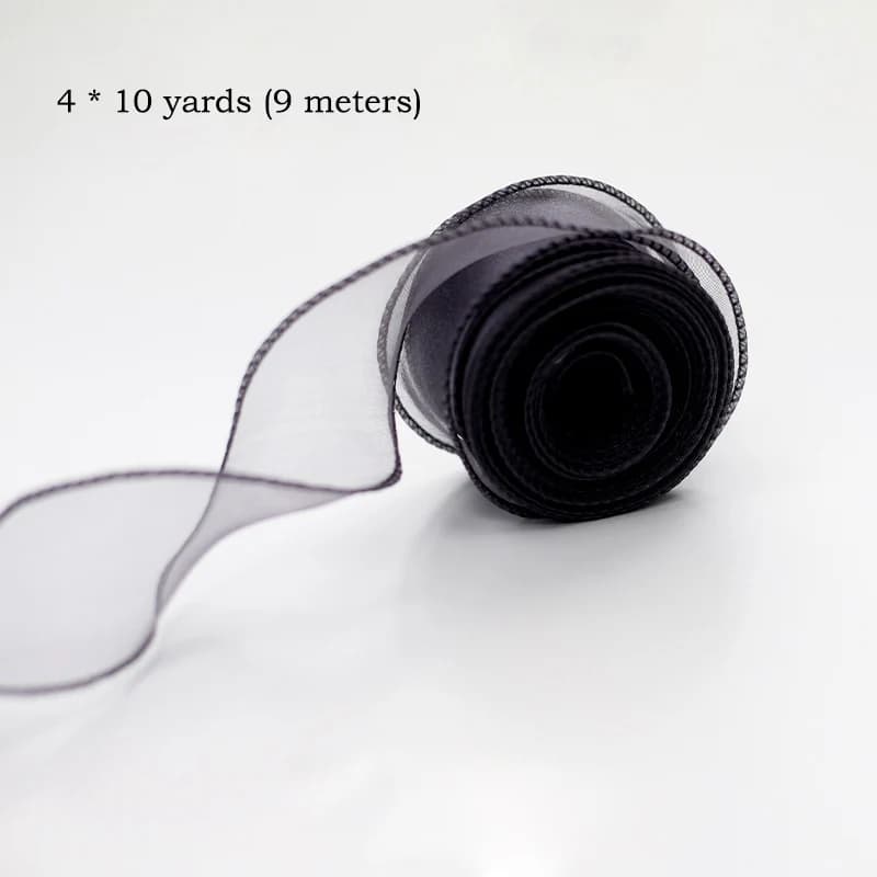 InjRuban en Mousseline de Soie, Satin Organza pour Bricolage, Décoration d'Emballage Cadeau, Bouquet