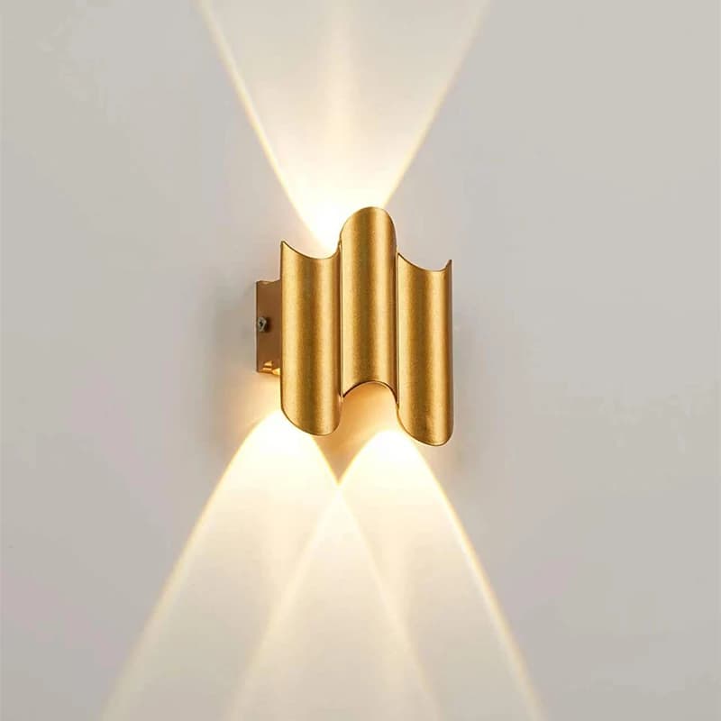 Mur LED corps doré en aluminium lumière extérieure étanche IP65 porche jardin applique balcon appliq