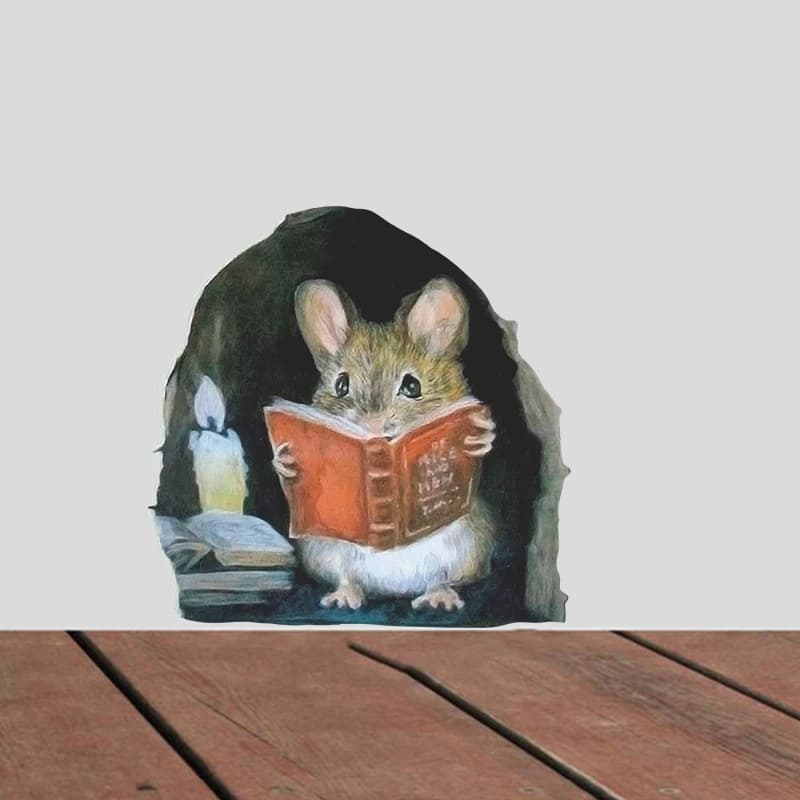 Autocollant mural de souris de dessin animé, décoration murale pour chambre d'enfant, salon, chambre