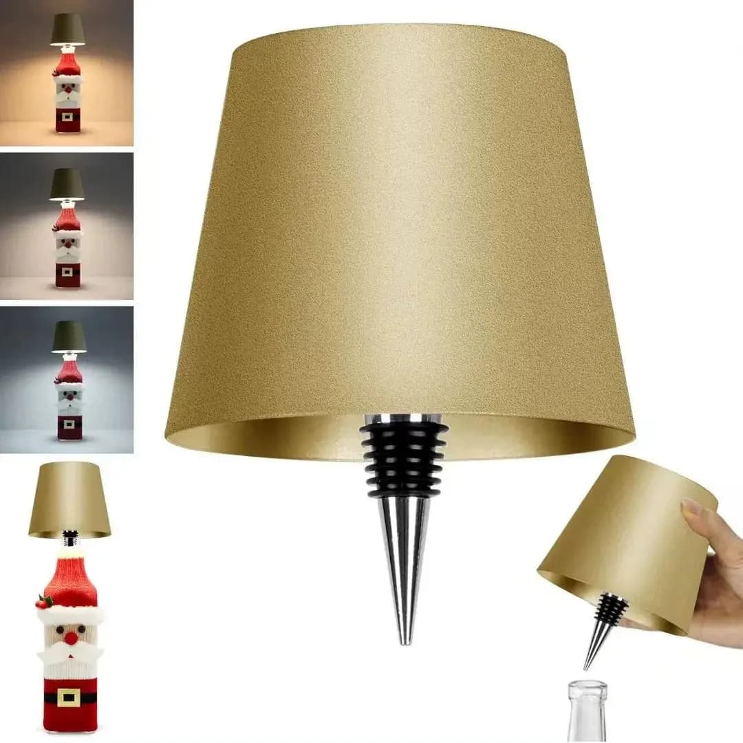 Lampe à bouteille sans fil, commande tactile 3 couleurs avec gradation continue, ajustement parfait 