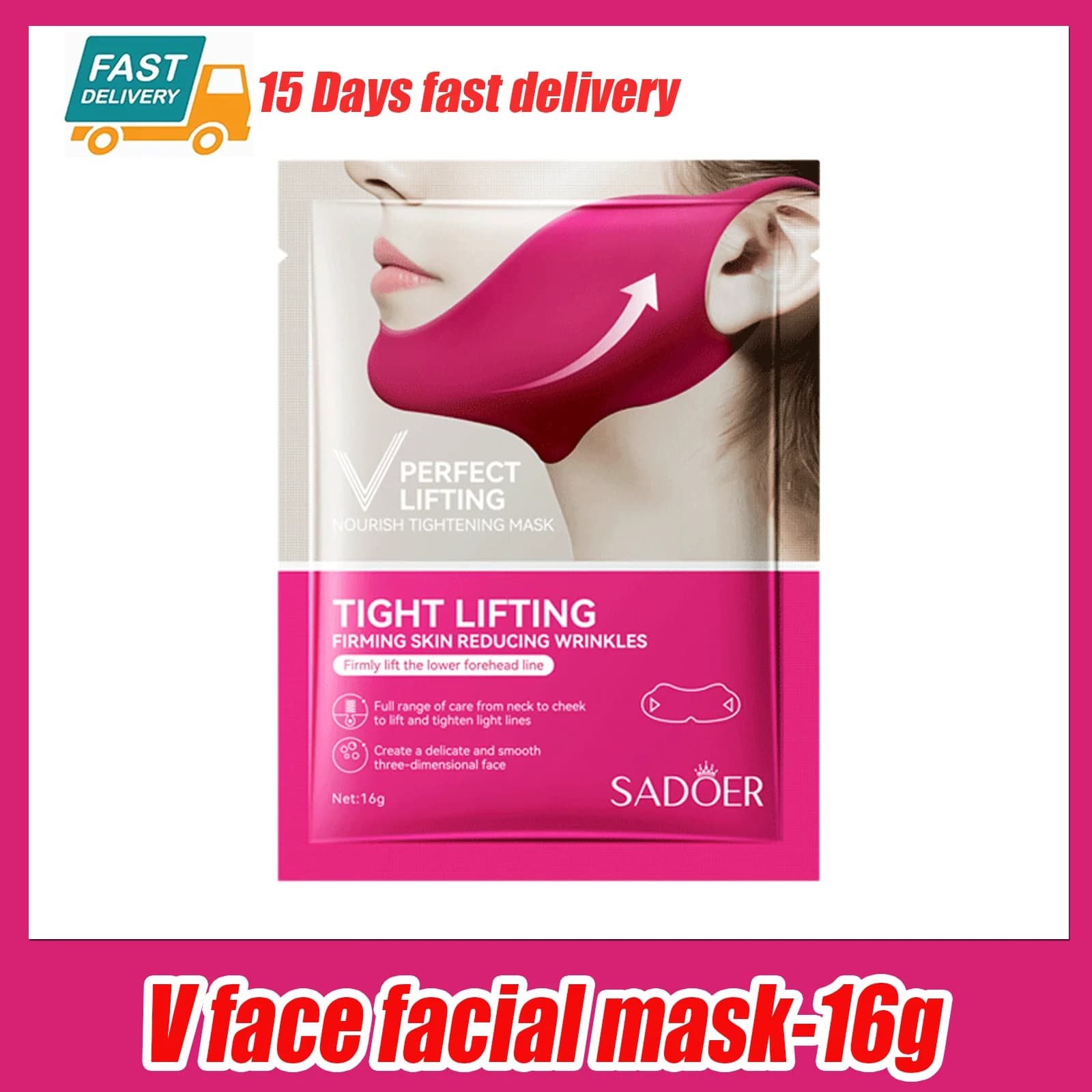 V feuille de masque facial de levage serré pour les soins quotidiens de la peau lifting lisse ligne 