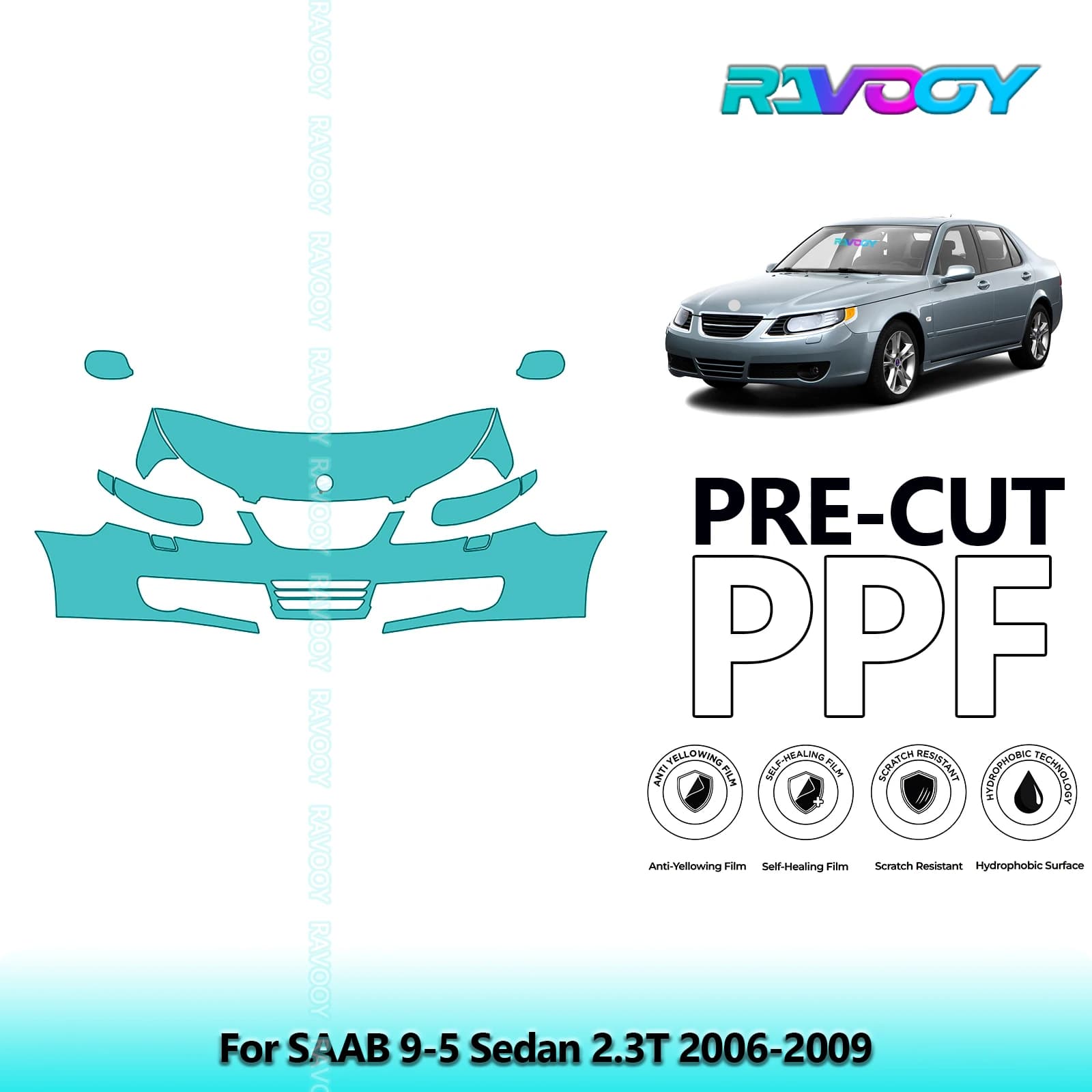 Kit avant de voiture, soutien-gorge transparent prédécoupé, Film de Protection de peinture PPF pour 
