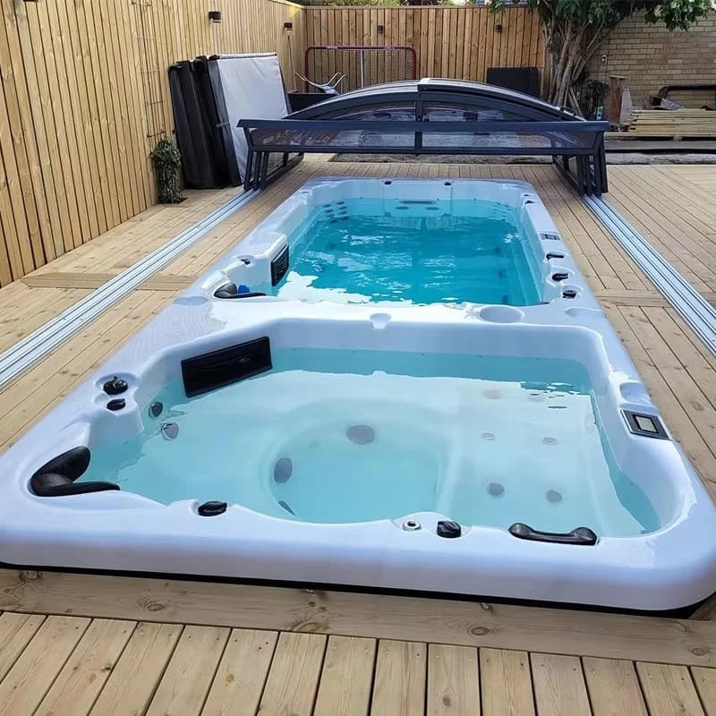 Spa de nage extra large personnalisable pour 8 à 12 personnes, à usage commercial, avec zones de nag