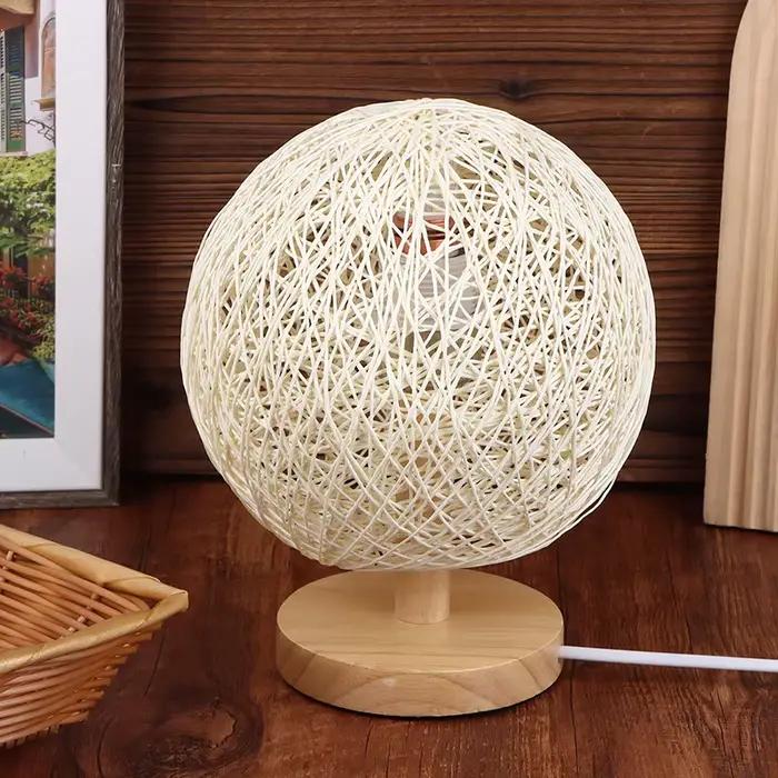 Abat-jour suspendu rond concis en rotin tissé à la main, boule de vigne, abat-jour, accessoires lumi