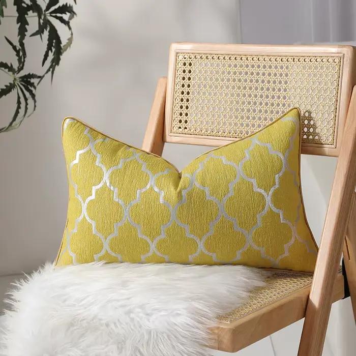 2 pièces de taie d'oreiller de taille Jacquard de haute précision, housse de coussin de luxe pour dé