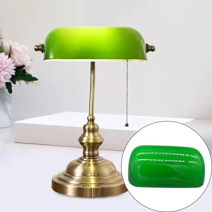 Abat-jour en Verre Vert à Breloques Vintage pour Lampe de Table, Abat-jour d'Ambiance