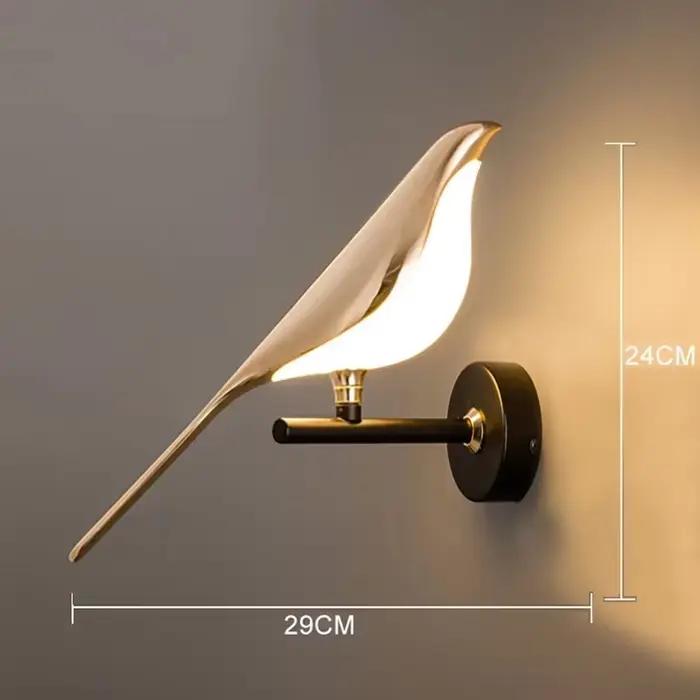 Appliques murales LED nordiques Golden Bird, lampes murales créatives pour salon et bar, appliques m