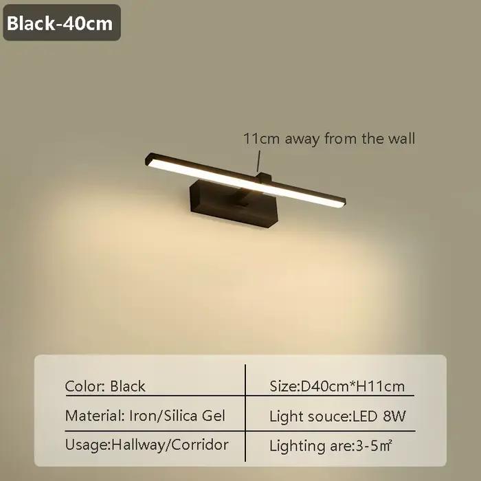 Moderne LED miroir avant lampe salle de bain lampes chambre Dressing lumières cuisine maison 40/60/8