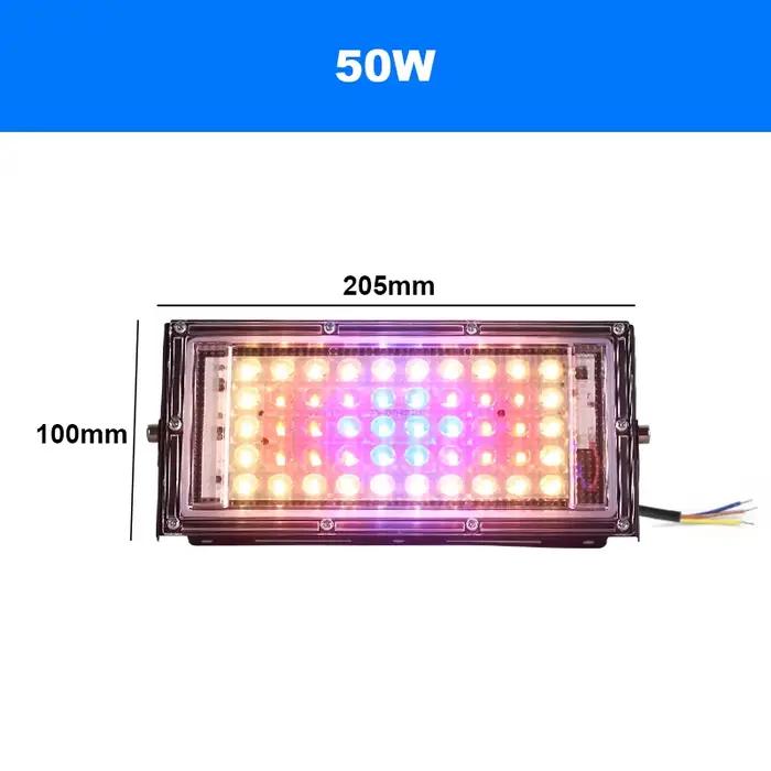 Lampe LED hydroponique pour la croissance des plantes, éclairage pour serre, graines, fleurs, 50W, 1