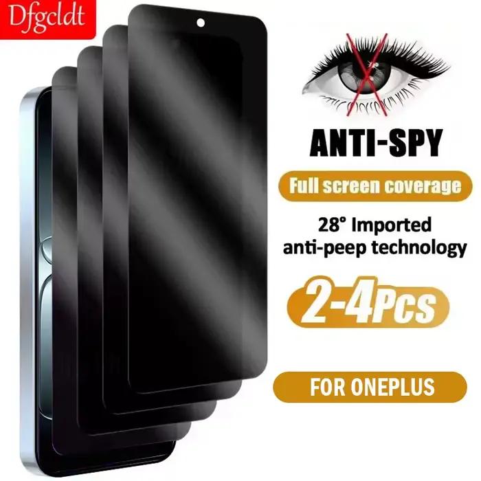 Protecteur d'écran pour Nord 4 3 2 2T, 2-4 pièces, en verre trempé Anti-peep, pour OnePlus 13T 13R 1
