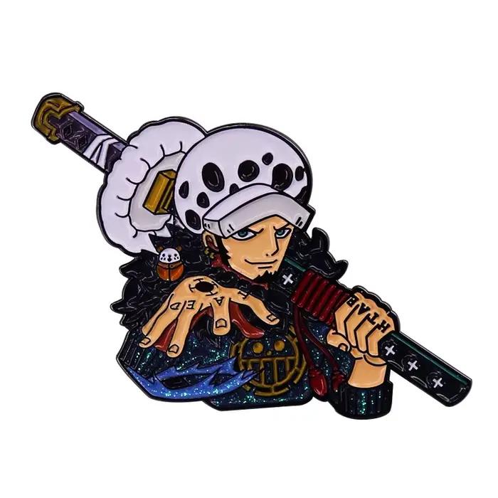 Anime une pièce Trafalgar D. Épingles à revers de la loi de l'eau, sac à dos en jean, broche en émai