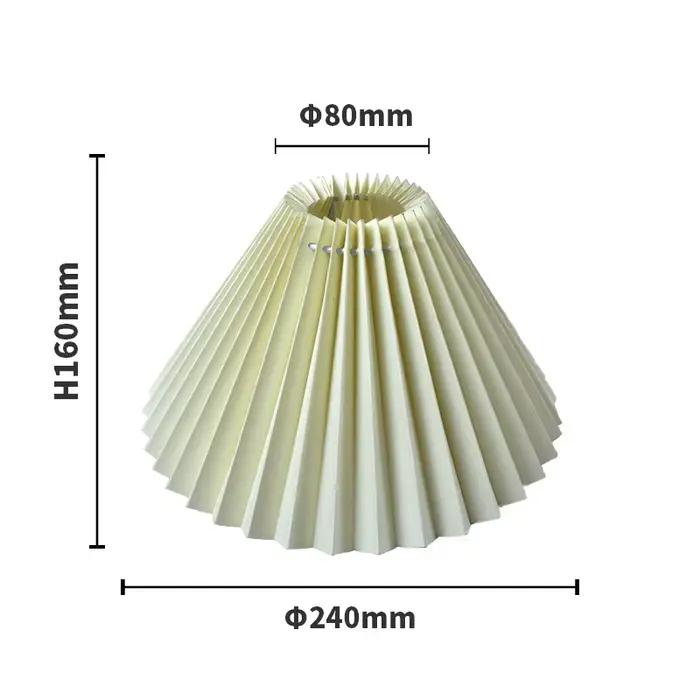 Abat-jour en tissu plissé, couvercle de lampe amovible pour lampes de table décoratives, abat-jour d