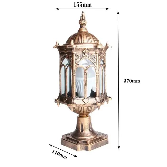 Lampe de pilier extérieure rétro européenne, paysage, couloir, porche, chemin, moindre lumière de co