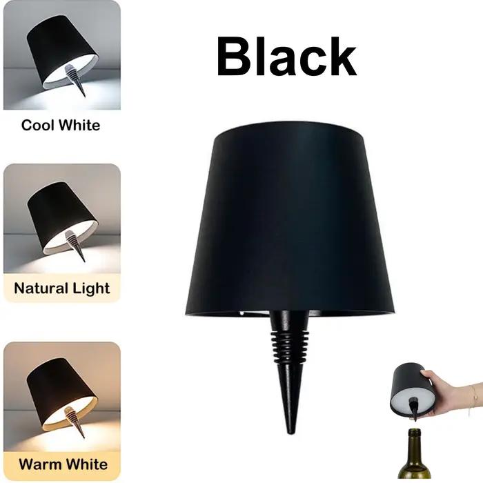 Lampe sans fil pour bouteille de vin, 3 couleurs et gradation progressive, lumière de nuit rechargea