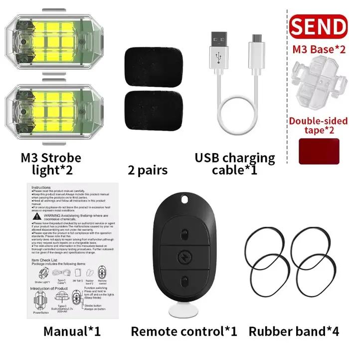 Lumières stroboscopiques pour voiture et moto, Flash Led, lampe d'avertissement Anti-collision, étan