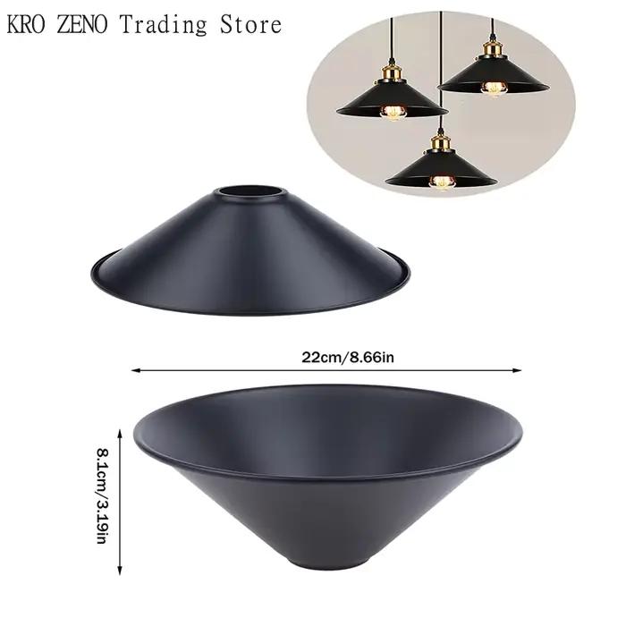 Abat-jour en fer noir, style industriel rétro américain, pour lustre, applique murale, lampe de tabl