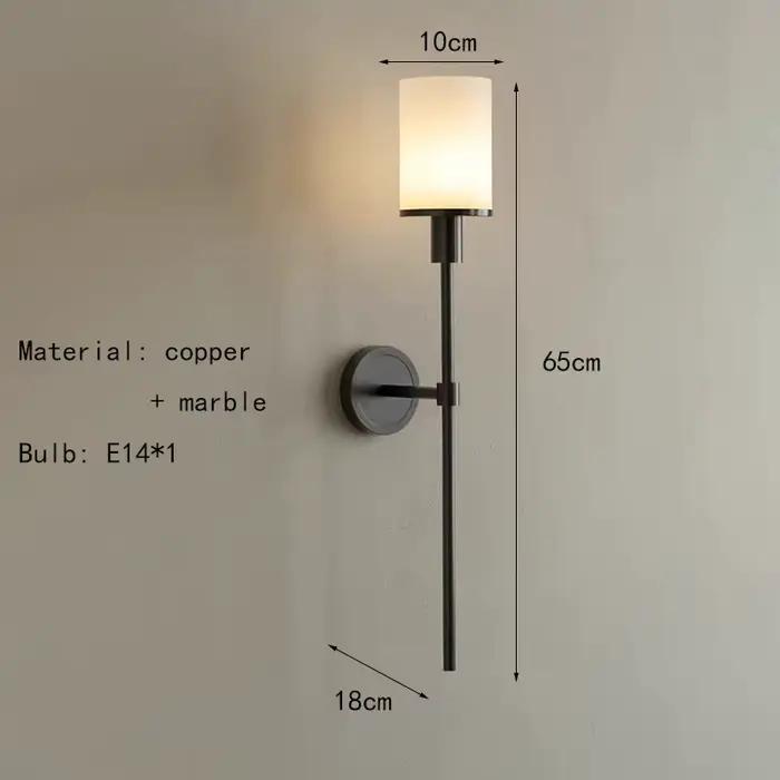 Lampe nordique Vintage en laiton applique salon chambre marbre naturel applique décor à la maison mi
