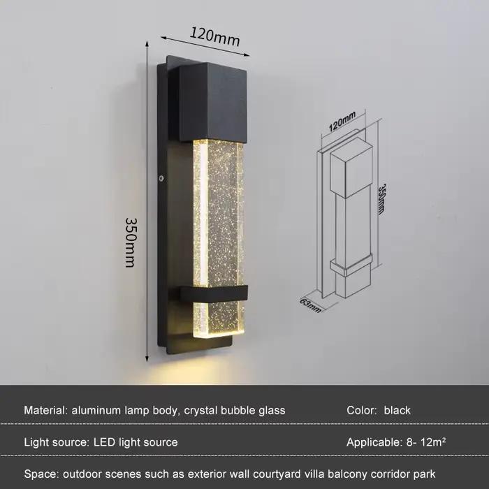 Applique Murale LED Étanche en Aluminium Noir, Crépuscule à Foster, Luminaire d'Extérieur, Idéal pou