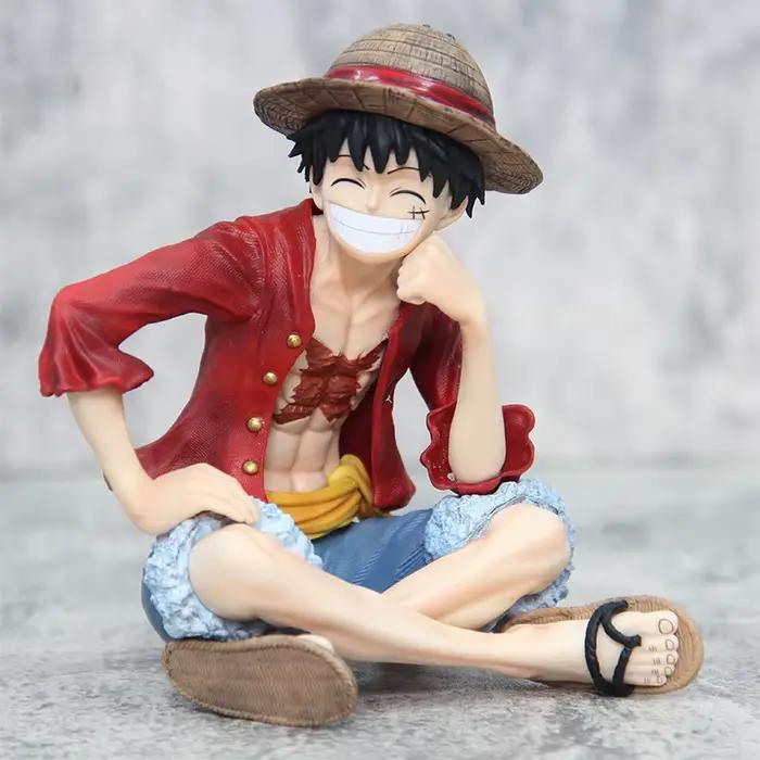 Anime One Piece Monkey D Luffy assis Ver. Statue de Collection de figurines d'action en PVC, modèle
