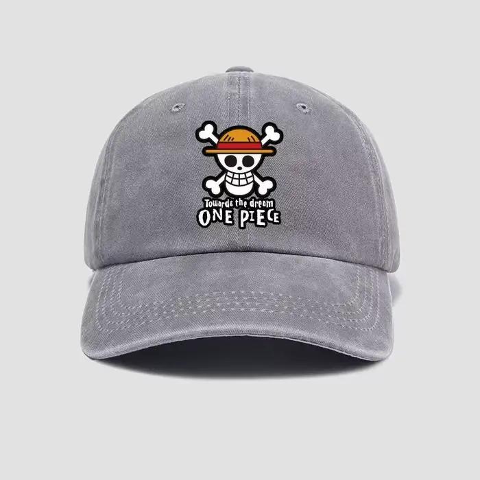 Casquette de baseball en coton doux imprimée One Piece, casquette à visière unisexe, motif dessin an