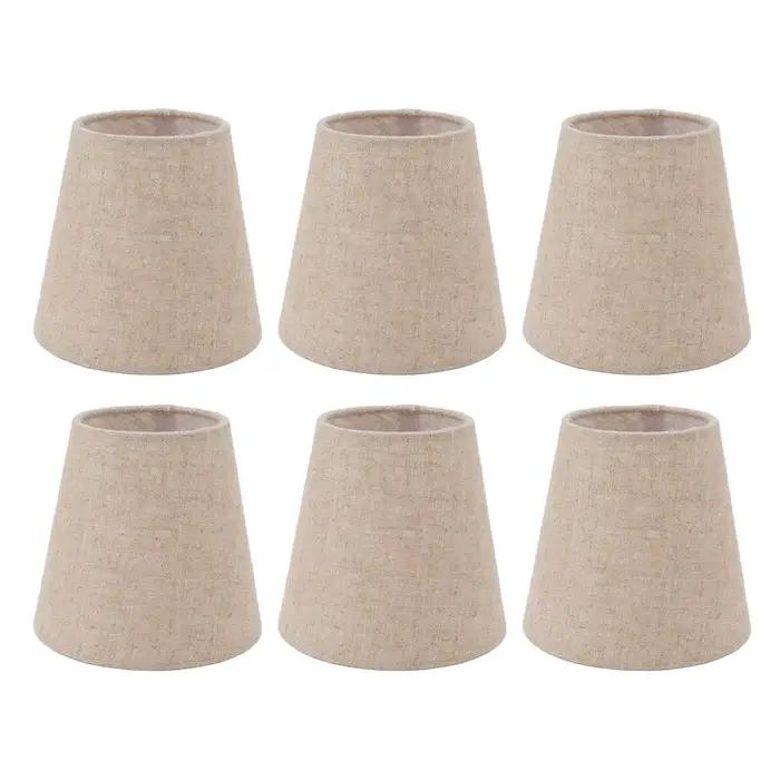 Petit abat-jour à clipser en tissu de lin pour ampoules à bougies, accessoires d'éclairage, abat-jou