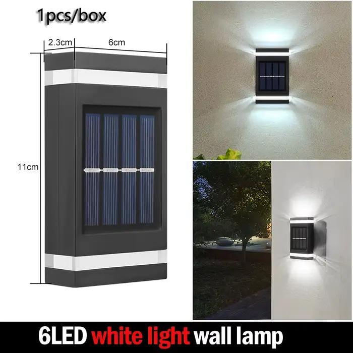 Lampe murale solaire extérieure étanche à énergie solaire éclairage haut/bas pour jardin cour décora