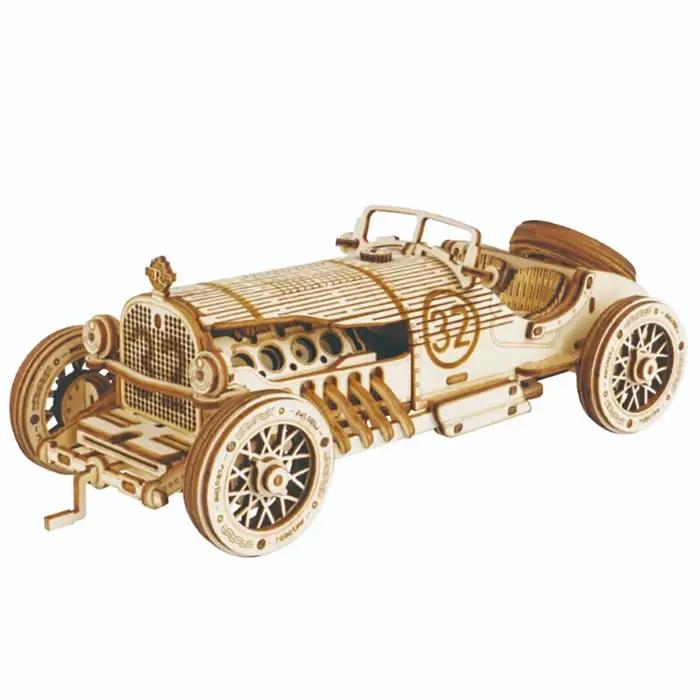 Puzzle en bois de voiture 3D, modèle à l'échelle, Kit de modèle de bricolage, cadeau artisanal, déco