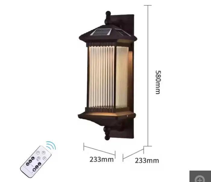 Lampe murale extérieure rétro solaire, lampe de poteau de porte chinoise, lampe de jardin étanche, l