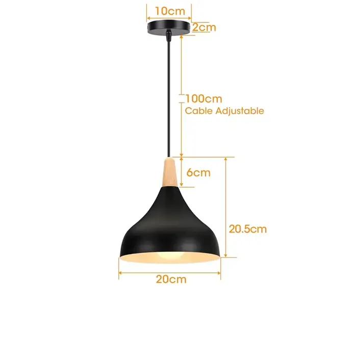 Lampes suspendues modernes nordiques en fer noir vintage, luminaires suspendus e27 pour salon, table